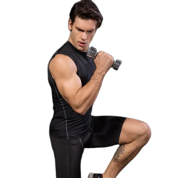 Men Running Sport Skinny Vest Tight Tank Base Layer Sleeveless - Image 5