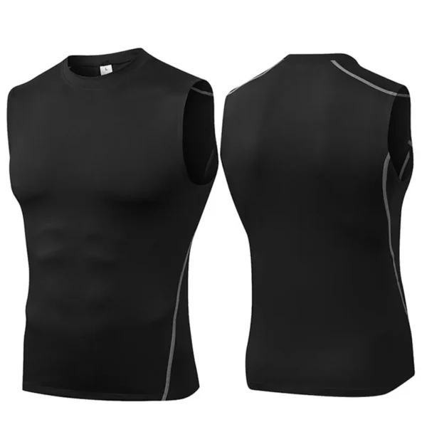 Men Running Sport Skinny Vest Tight Tank Base Layer Sleeveless - Image 3