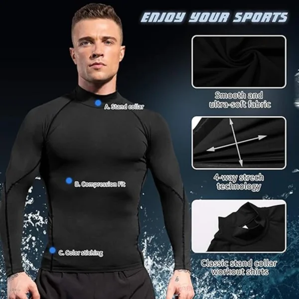 Men's Quick-Dry Compression Turtleneck - Image 6