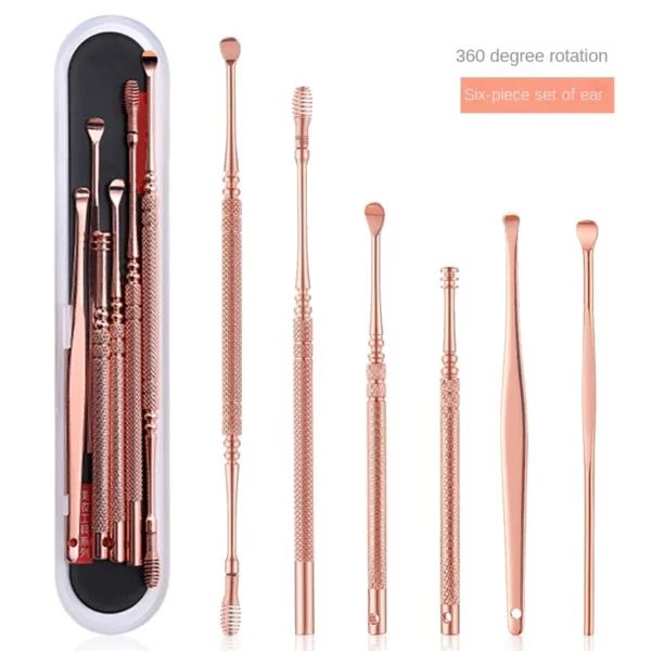 Set of Rose Gold Stainless Steel Ear-Picks