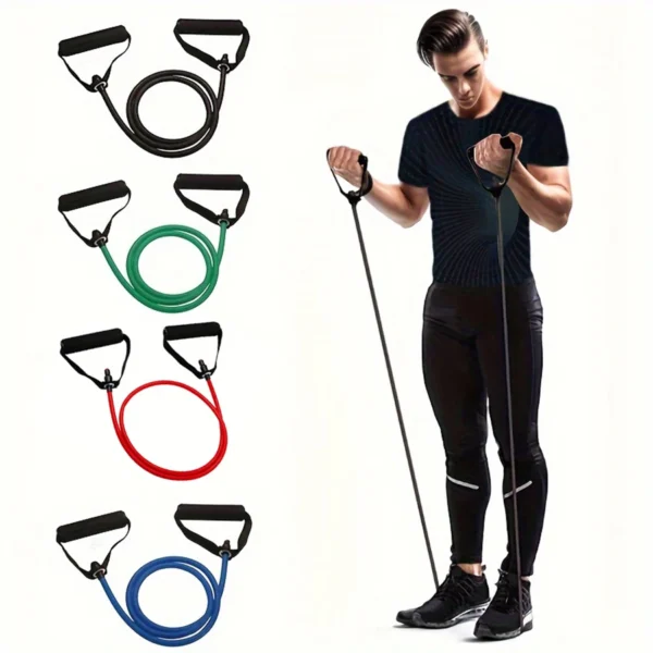 1pc 4-Level Resistance Bands with Handles