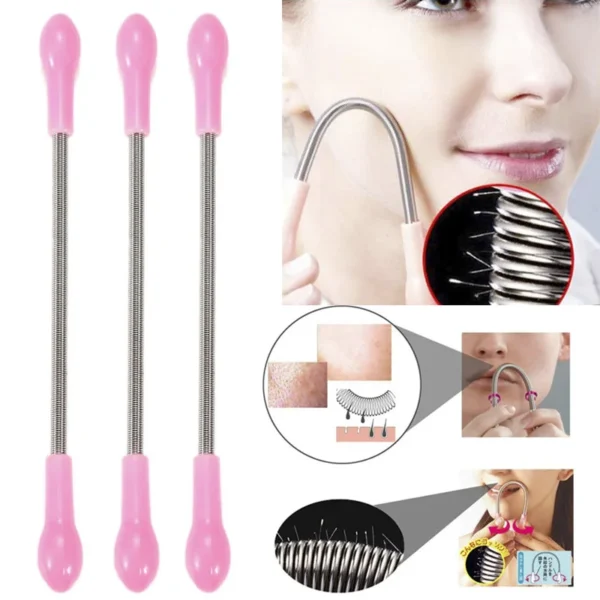 Women’s Facial Hair Remover Epilator – Spring Stick Threading Tool for Smooth Skin (1/3/5pcs)