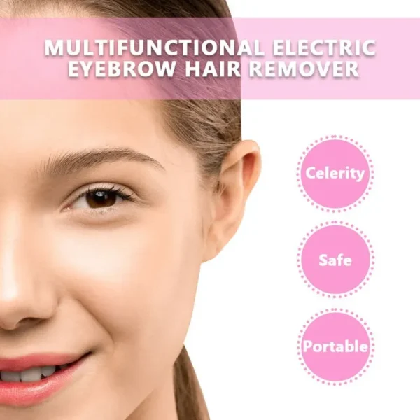 New Multi-Functional Mini Handle Electric Eyebrow Trimmer for Women - Painless, Automatic Shaving & Trimming, Pink/Black - Image 5