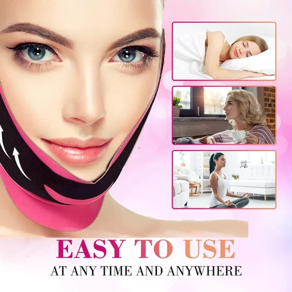 Double Chin Reducer Strap - Reusable V-Line Face Lifting Belt for Women, Elastic Slimming Bandage for Facial Wrinkle Reduction - Image 2