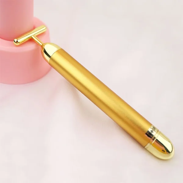 24k Gold Facial Slimming & Firming Massager – Pulse Vibrating Roller for Skin Tightening, Wrinkle Reduction & Lift