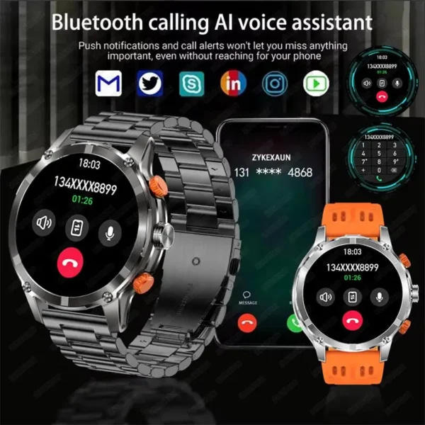 2025 New Real AMOLED Smartwatch for Men | 530mAh Battery, Fitness Tracker, IP67 Waterproof, Bluetooth Call | Compatible with Huawei & Xiaomi - Image 4