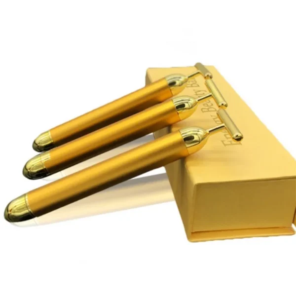 24k Gold Facial Slimming & Firming Massager – Pulse Vibrating Roller for Skin Tightening, Wrinkle Reduction & Lift - Image 5