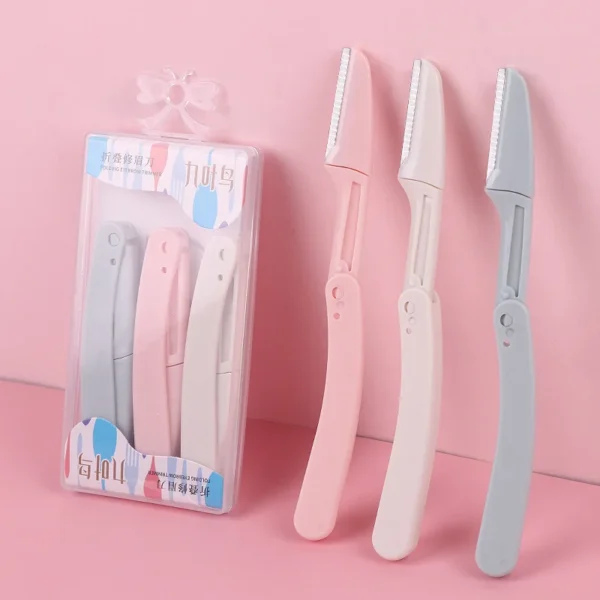 Karsyngirl 3-Piece Eyebrow Trimmer Set - Eyebrow Scissors, Razor, Comb, & Clip for Women