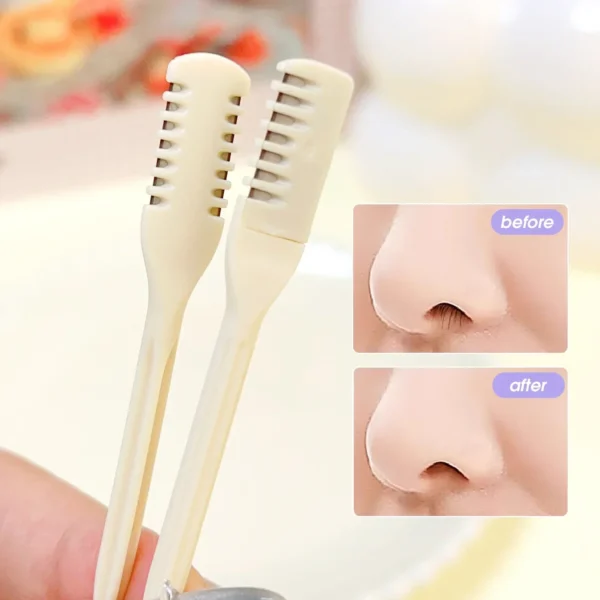 Double-Head Nose Hair Trimmer & Grooming Scissors – Portable, Non-Slip Design (2-Pack) - Image 4