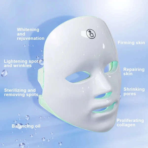 7-Color LED Facial Mask - Photon Therapy for Acne, Skin Rejuvenation, and Wrinkle Removal - Image 2