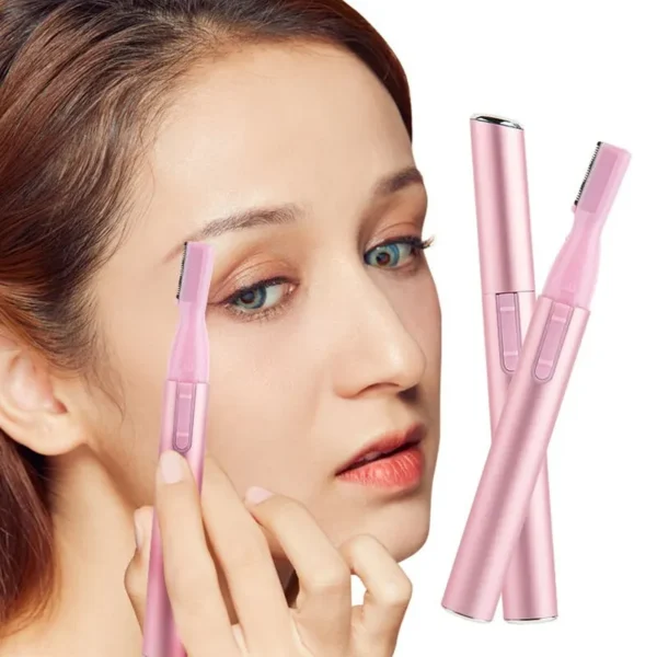 New Multi-Functional Mini Handle Electric Eyebrow Trimmer for Women - Painless, Automatic Shaving & Trimming, Pink/Black - Image 2