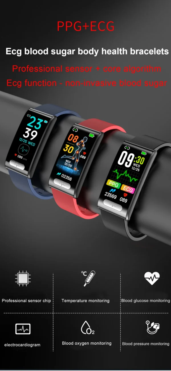 Smart Watch TK70 2025 - ECG, Blood Glucose, Blood Pressure, Temperature & Oxygen Monitoring for Sports and Health Tracking - Image 2