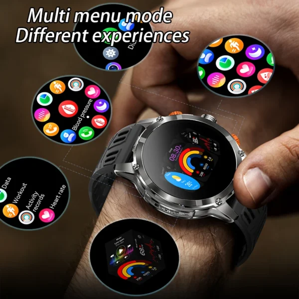 2025 New Real AMOLED Smartwatch for Men | 530mAh Battery, Fitness Tracker, IP67 Waterproof, Bluetooth Call | Compatible with Huawei & Xiaomi - Image 6