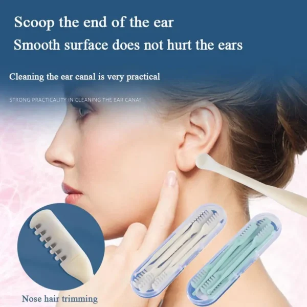 6Pcs 2-in-1 Nose Hair Trimmer Set – Safe & Washable Grooming Tool - Image 3