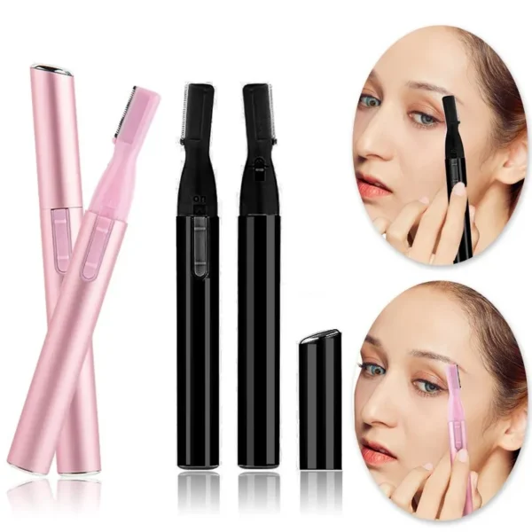 New Multi-Functional Mini Handle Electric Eyebrow Trimmer for Women - Painless, Automatic Shaving & Trimming, Pink/Black