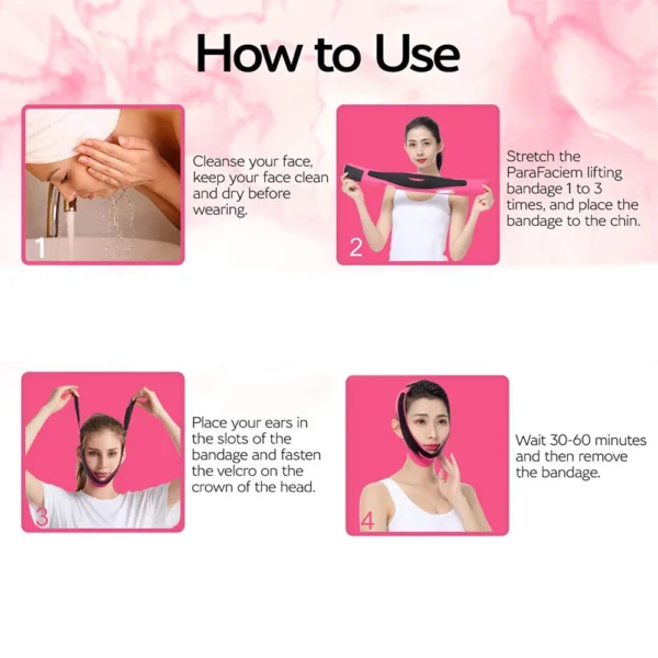 Double Chin Reducer Strap - Reusable V-Line Face Lifting Belt for Women, Elastic Slimming Bandage for Facial Wrinkle Reduction - Image 3