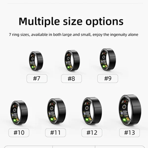 YERSIDA R11M Smart Ring - Heart Rate & Sleep Monitoring, Multi-Sport Modes, IP68 Waterproof, Titanium Steel for Adults - Image 5